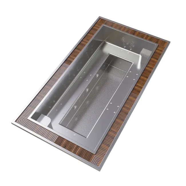 Piscina de acero inoxidable Innoluxe, con capacidad para 10 personas  - Aquavia Spa 2